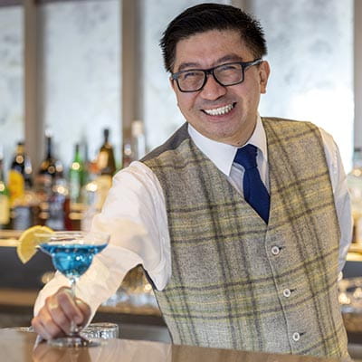 Bar service in The Britannia Club, Spirit of Adventure
